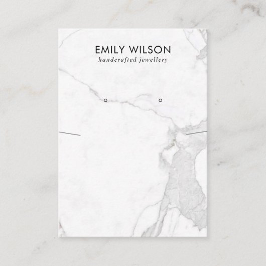 CALACATTA MARBLE TEXTURE NECKLACE EARRING DISPLAY VISITENKARTE (Vorderseite)