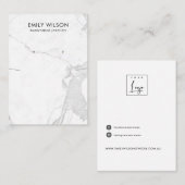 CALACATTA MARBLE TEXTURE NECKLACE EARRING DISPLAY VISITENKARTE (Vorne/Hinten)