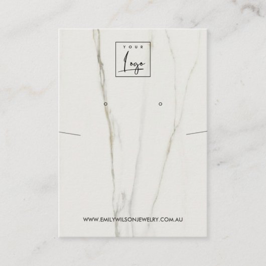 CALACATTA MARBLE TEXTURE NECKLACE EARRING DISPLAY VISITENKARTE (Vorderseite)