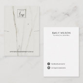 CALACATTA MARBLE TEXTURE NECKLACE EARRING DISPLAY VISITENKARTE (Vorne/Hinten)