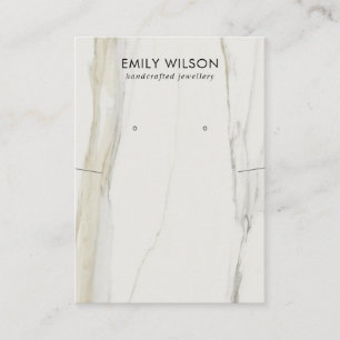 CALACATTA MARBLE TEXTURE NECKLACE EARRING DISPLAY VISITENKARTE