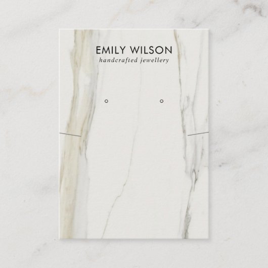 CALACATTA MARBLE TEXTURE NECKLACE EARRING DISPLAY VISITENKARTE (Vorderseite)