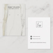 CALACATTA MARBLE TEXTURE NECKLACE EARRING DISPLAY VISITENKARTE (Vorne/Hinten)