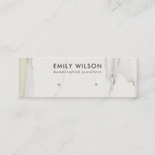 CALACATTA MARBLE TEXTURE STUD EARRING DISPLAY MINI VISITENKARTE