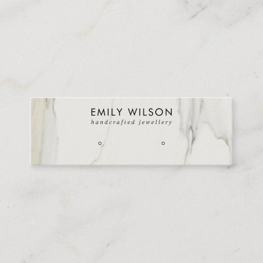 CALACATTA MARBLE TEXTURE STUD EARRING DISPLAY MINI VISITENKARTE (Vorderseite)