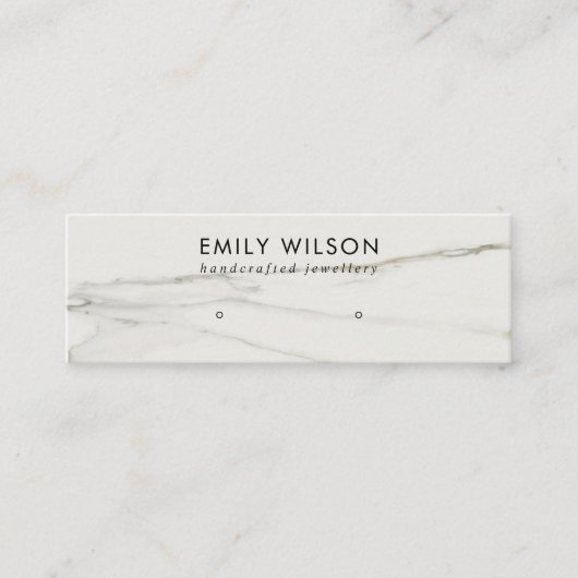 CALACATTA MARBLE TEXTURE STUD EARRING DISPLAY MINI VISITENKARTE (Vorderseite)