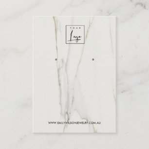 CALACATTA MARBLE TEXTURE STUD EARRING DISPLAY VISITENKARTE