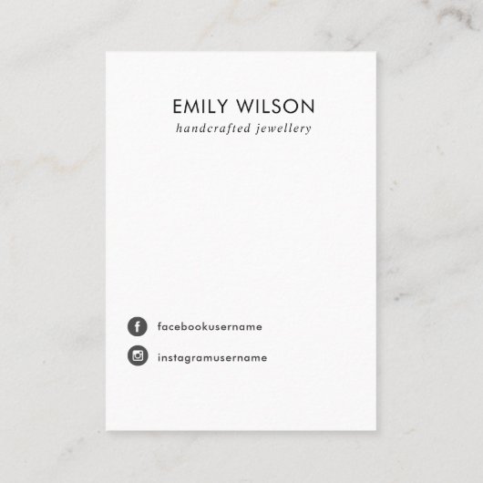 CALACATTA MARBLE TEXTURE STUD EARRING DISPLAY VISITENKARTE (Rückseite)