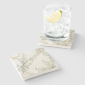 Calacatta Marmor & Botanischer Untersetzer (Seitenansicht)