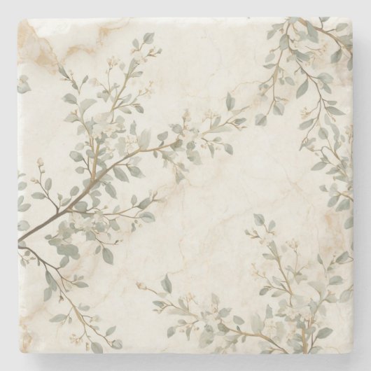 Calacatta Marmor & Botanischer Untersetzer (Vorderseite)