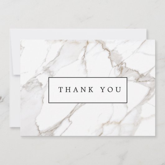 Calacatta White Marble Danke Mitteilungskarte (Vorderseite)