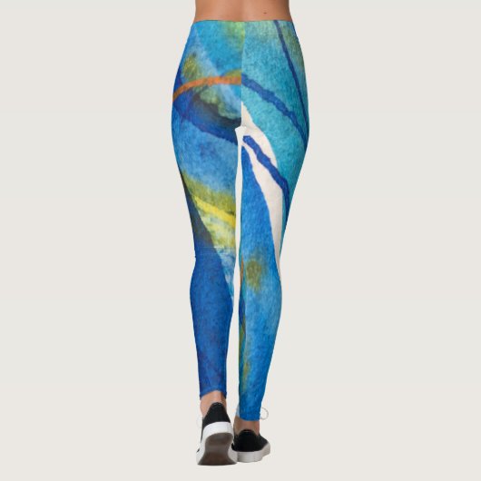 CALactive blaue Freistil-Yoga-Leggings Leggings (Rückseite)