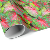 Caladium Wrapping Paper in Red & Green Geschenkpapier (Rolleneckpunkt)