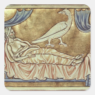 Caladrius Vogel, angeblich vorauszusagen Quadratischer Aufkleber