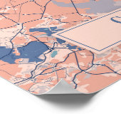 Calais France Breezy City Map Travel Poster (Ecke)