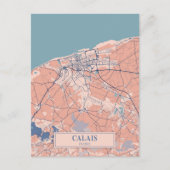Calais France Breezy City Map Travel Postkarte (Vorderseite)