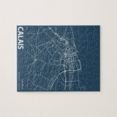 Calais France Minimalistisch City Map Line Art Puzzle (Horizontal)