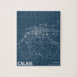 Calais France Minimalistisch City Map Line Art Puzzle<br><div class="desc">Calais France Minimalistisch City Map Line Art in Blue Puzzle</div>