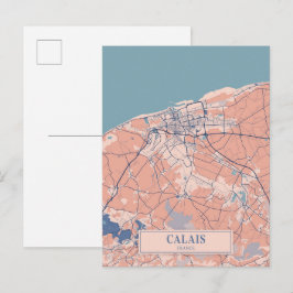 Calais Frankreich Windige Stadtplan Reise Postkarte