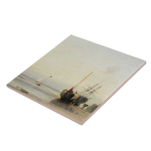 Calais-Pier, c.1823-24 (Öl auf Platte) Fliese (Seite)