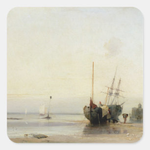 Calais-Pier, c.1823-24 (Öl auf Platte) Quadratischer Aufkleber