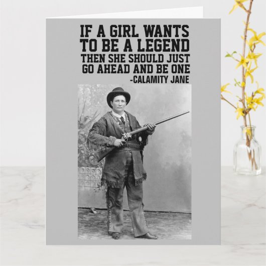 CALAMITY JANE COWGIRL BIRTHDAY GREETING CARDS KARTE (Gelbe Blume)