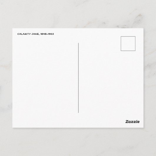Calamity Jane Vintag Foto Postkarte (Rückseite)