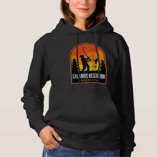 Calamus Reservoir Nebraska Fischen Raglan Hoodie