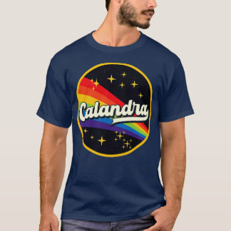 Calandra Regenbogen im Weltraum Vintager Stil T-Shirt
