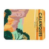 Calanques Nationalpark Frankreich Vintag Magnet (Horizontal)