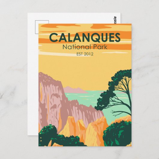 Calanques Nationalpark Frankreich Vintag Postkarte (Vorne/Hinten)