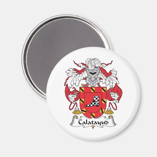 Calatayud Familienwappen Magnet (Vorderseite/Rückseite)