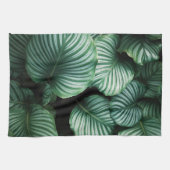Calathea-Blätter, tropische Pflanze gestreift Geschirrtuch (Horizontal)