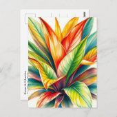 Calathea Gebet Wasserfarbe Postkarte (Vorne/Hinten)