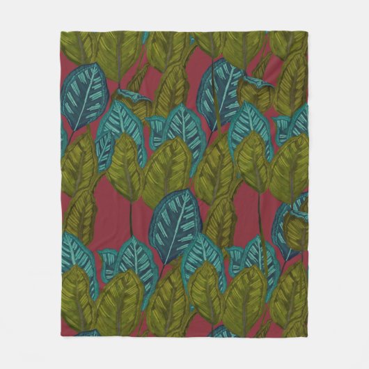 Calathea-Pflanze Fleecedecke (Vorderseite)