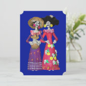 Calavera Amigas Einladung (Stehend Vorderseite)