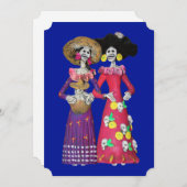 Calavera Amigas Einladung (Vorne/Hinten)