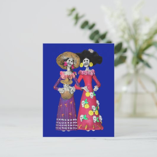 Calavera Amigas Postkarte (Stehend Vorderseite)