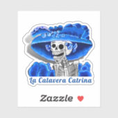 Calavera Blue Dia De Los Muertos Aufkleber (Blatt)