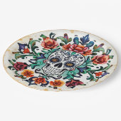 💀 🎉 Calavera Carousel Día de los Muertos Pappteller (Schrägansicht)