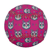 Calavera Cat Art Pattern Baseball (Rückseite)