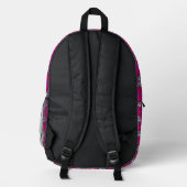 Calavera Cat Art Pattern Bedruckter Rucksack (Rückseite)