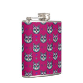 Calavera Cat Art Pattern Flachmann (Rechts)