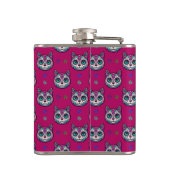 Calavera Cat Art Pattern Flachmann (Rückseite)