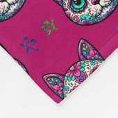 Calavera Cat Art Pattern Fleecedecke (Ecke)