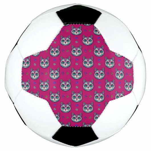 Calavera Cat Art Pattern Fußball (Vorderseite)