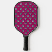 Calavera Cat Art Pattern Pickleball Schläger (Rückseite)