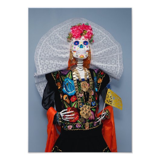 Calavera Catrina Tehuana Fotodruck (Vorne)
