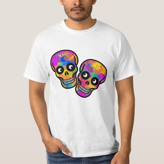 Calavera Couple Dia De Los Muertos T-Shirt (Vorderseite)