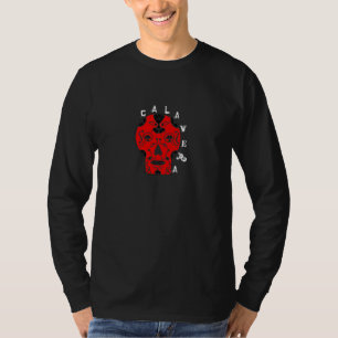 Calavera der roten der LS Schädel-Männer T-Shirt